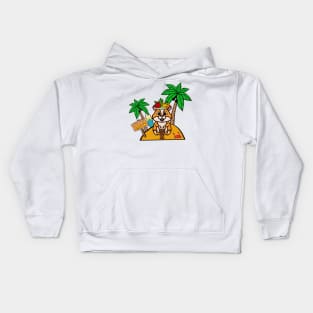 Hamster on an island Kids Hoodie